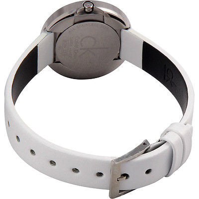 Calvin Klein Firm watch rear view with caseback and adjustment holes visible