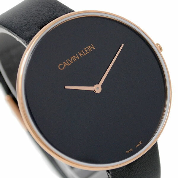 Calvin Klein Full Moon watch on wrist displaying black dial and rose gold bezel