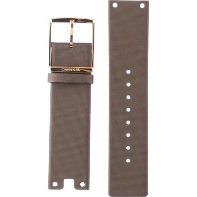 Calvin Klein Glam brown leather strap with rose gold hardware and buckle detail