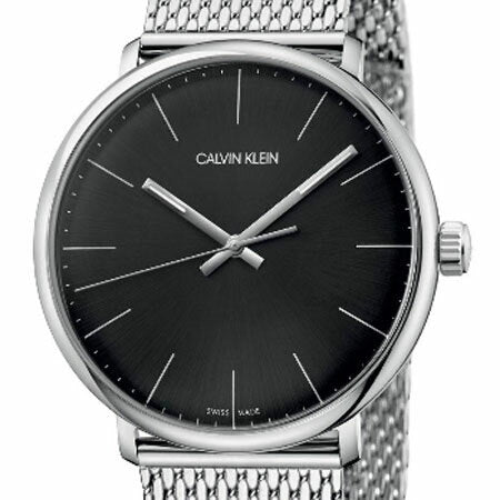 Calvin Klein High Noon K8M21121 black dial watch with minimalist hour markers