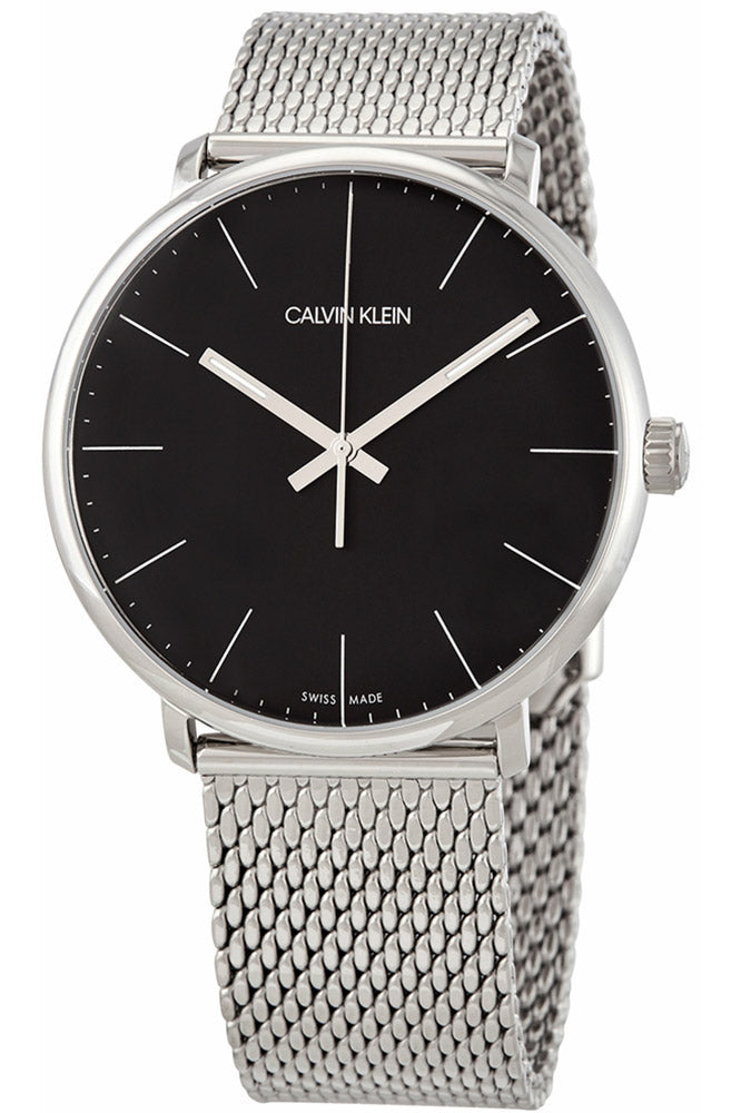 Calvin Klein High Noon K8M21121 men's watch with black dial and silver mesh band