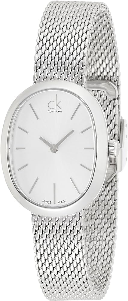 Calvin Klein Incentive silver dial watch with minimalist design and steel mesh band