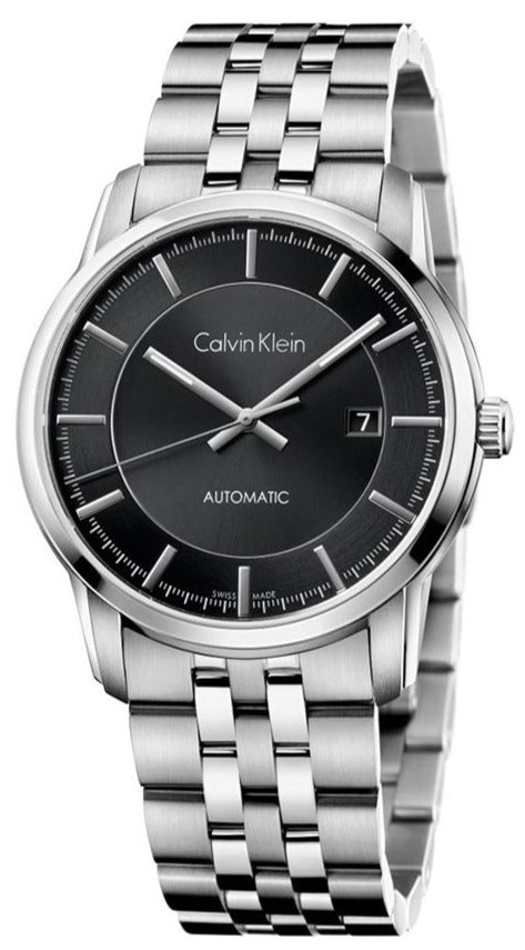 Calvin Klein Infinity black dial automatic men's watch with stainless steel bracelet