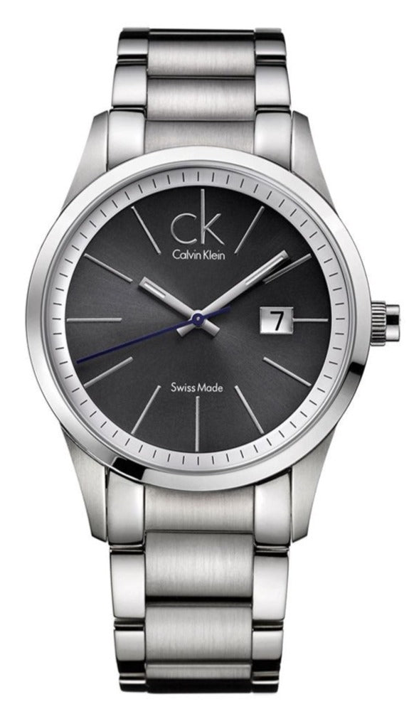 Calvin Klein K2246107 men's watch with black dial and silver stainless steel bracelet