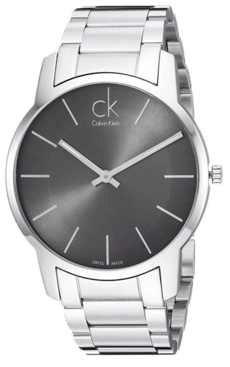 Calvin Klein men's watch with grey dial and stainless steel bracelet