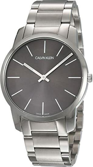 Side view of Calvin Klein K2G21161 watch with stainless steel band