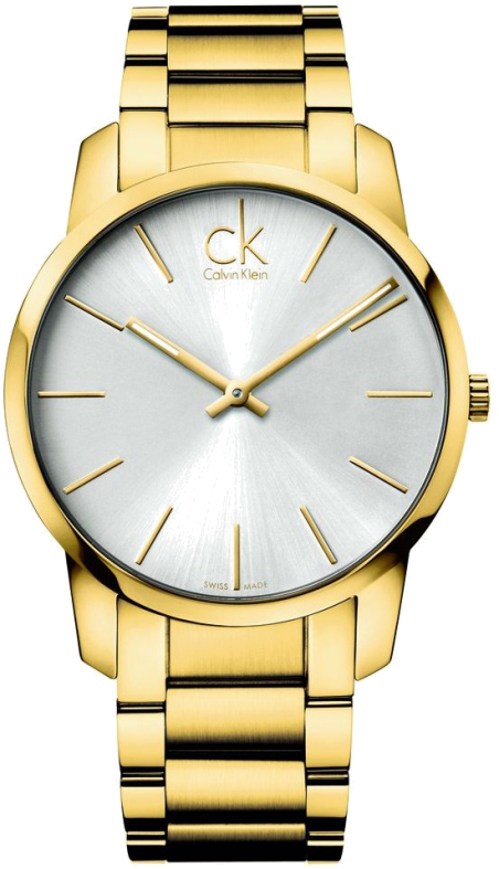 Calvin Klein K2G21546 men's City watch with gold-tone stainless steel and silver dial