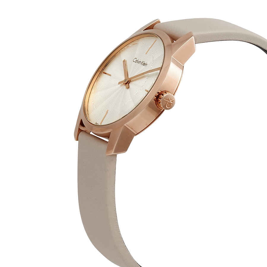 Calvin Klein K2G236X6 City watch side profile with rose gold case