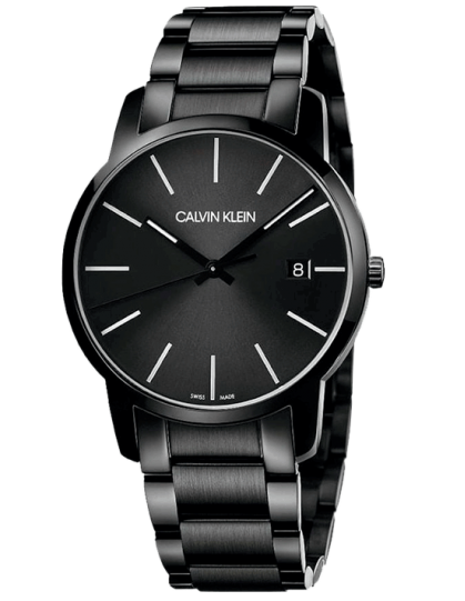Calvin Klein City men's watch with black dial and black stainless steel bracelet