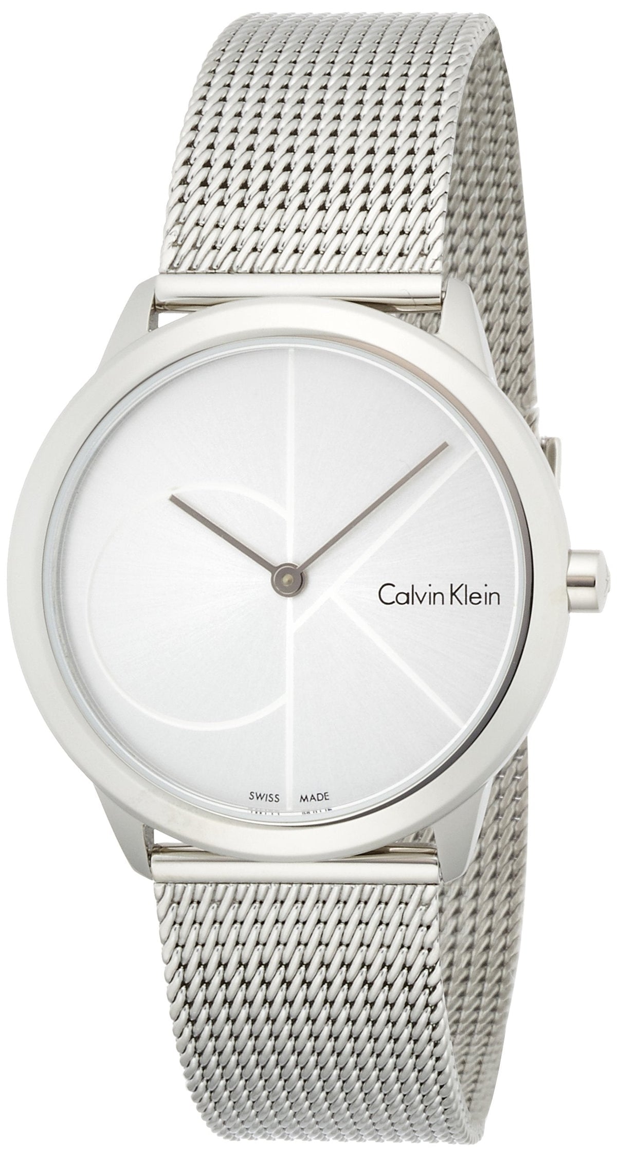 Calvin Klein Minimal ladies watch with silver dial and silver mesh strap