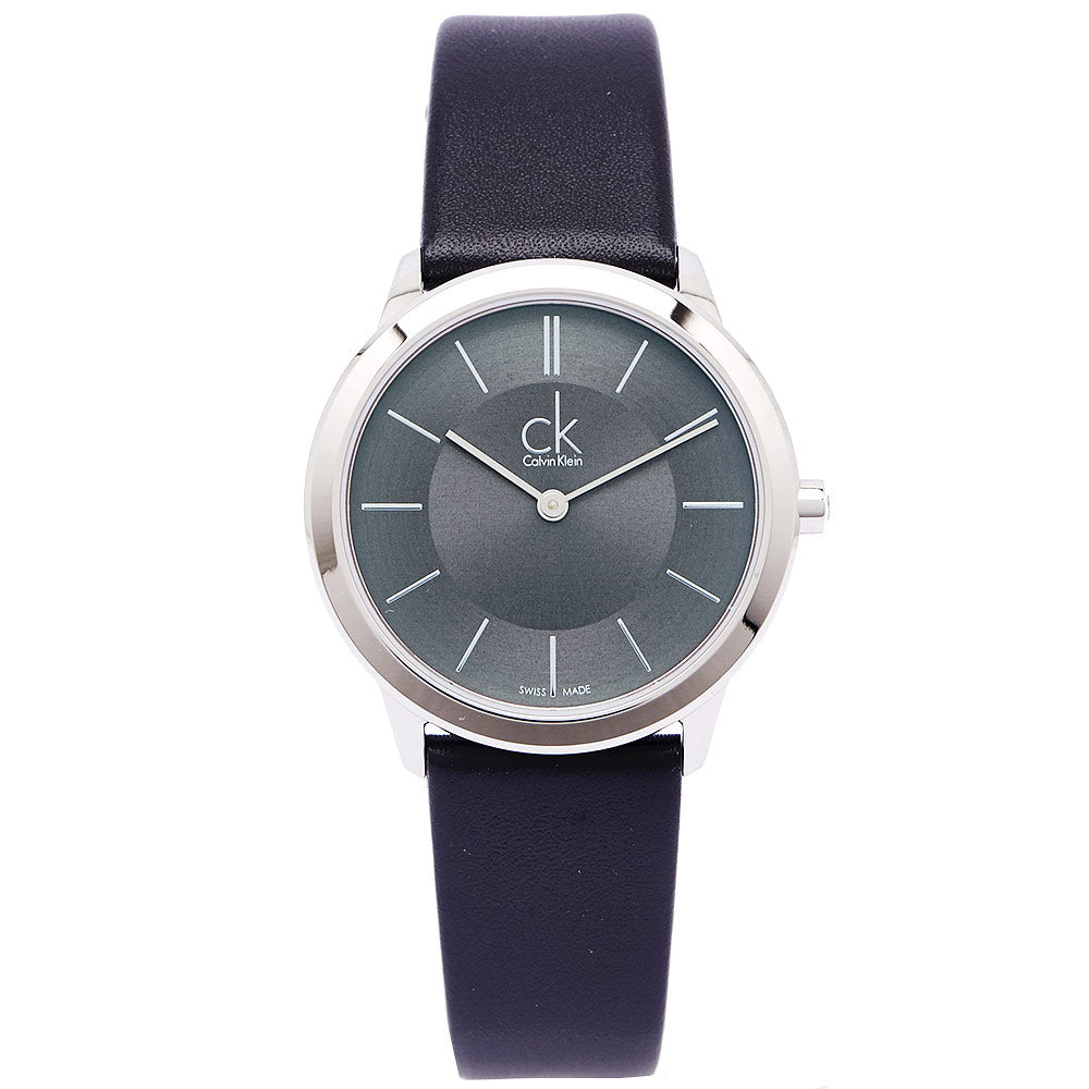 Calvin Klein K3M221C4 minimalist timepiece with dark grey dial