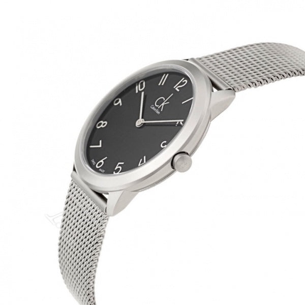 Calvin Klein K3M51151 40mm watch on wrist with silver mesh strap