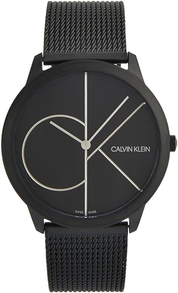 Calvin Klein K3M5145X mens watch with minimalist black dial and mesh band