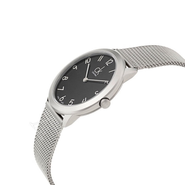Calvin Klein K3M52151 watch worn on wrist showing silver mesh band