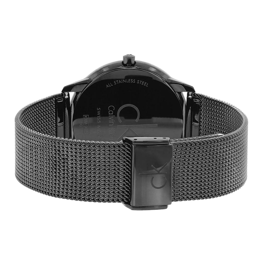 Calvin Klein K3M524B1 black mesh bracelet with magnetic closure detail