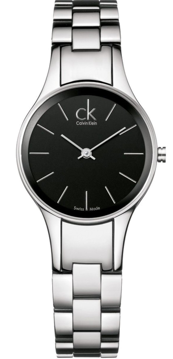 Calvin Klein Simplicity K4323130 women's watch with black dial and silver steel bracelet