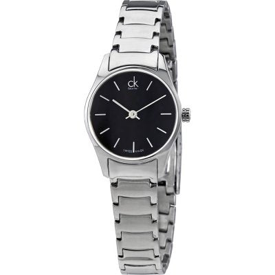 Calvin Klein Simplicity K4323130 women's watch side profile with silver steel strap