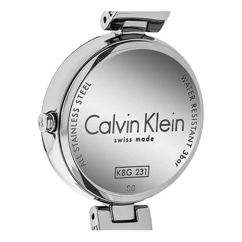 Calvin Klein K8G23121 caseback engraved with logo, Swiss made, stainless steel