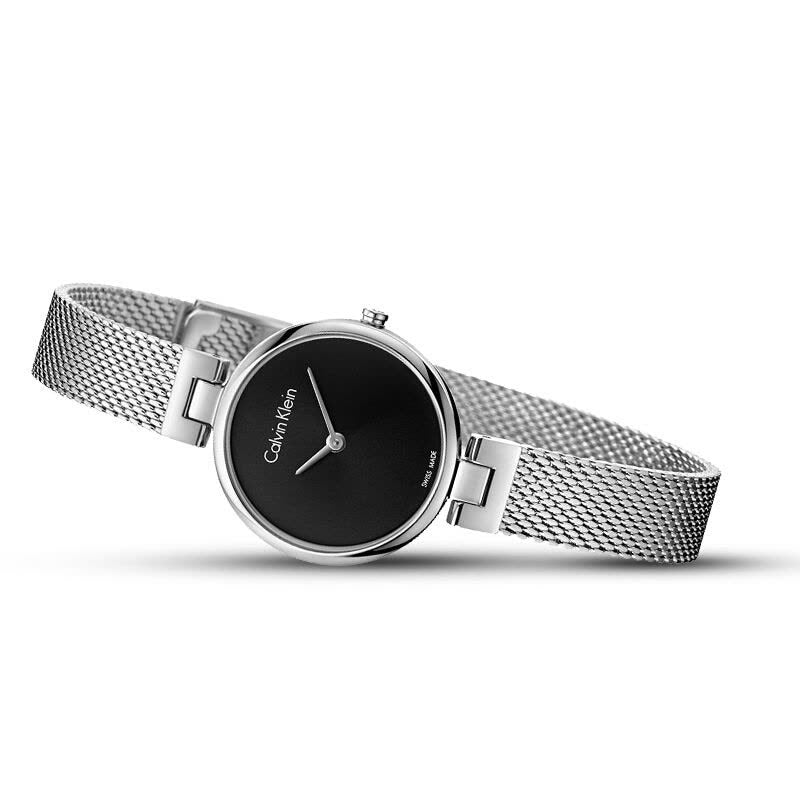 Calvin Klein K8G23121 ladies watch with silver mesh band flat lay