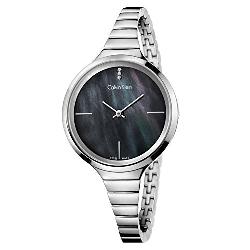 Calvin Klein LIVELY watch with black pearl dial and stainless steel band