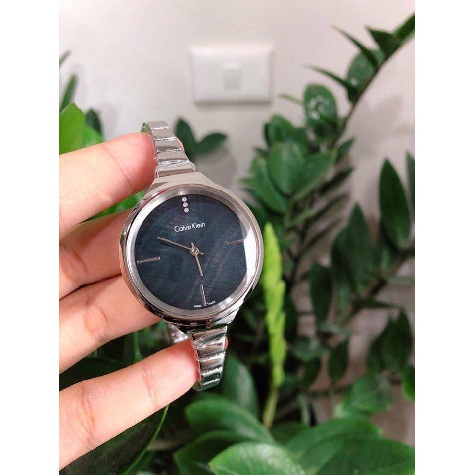 Calvin Klein LIVELY watch strap detail showing stainless steel bracelet links