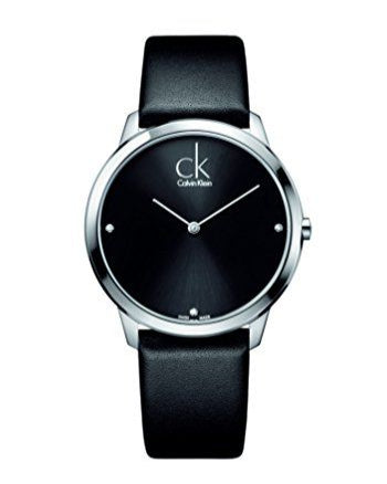 Calvin Klein Minimal Diamonds men's watch with diamond indices on black dial