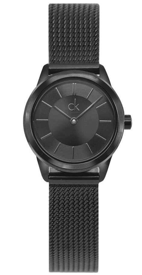 Calvin Klein Minimal K3M234B1 black watch with round dial and mesh strap