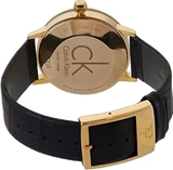 Calvin Klein Post Minimal watch caseback showing Swiss-made movement detail