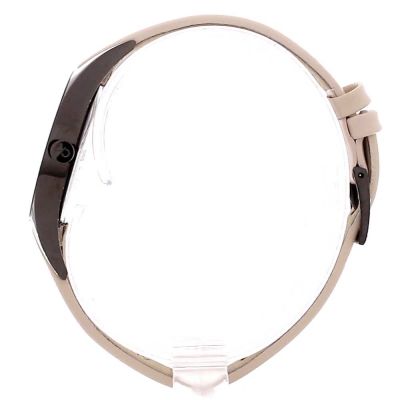 Calvin Klein Rebel watch cream leather strap with black lug details