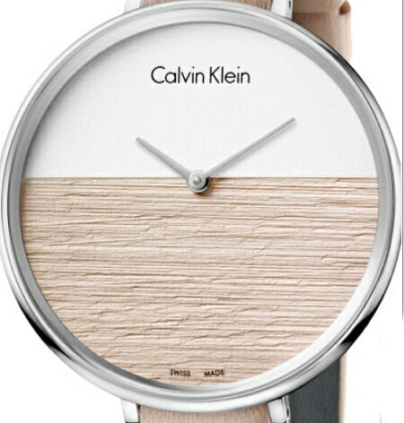 Calvin Klein Rise women's watch close-up of split dial with hands