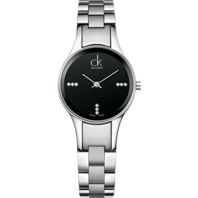 Calvin Klein Simplicity watch with black dial and diamond indices