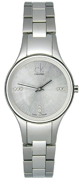 Calvin Klein Simplicity quartz watch featuring crystal dial with diamond markers