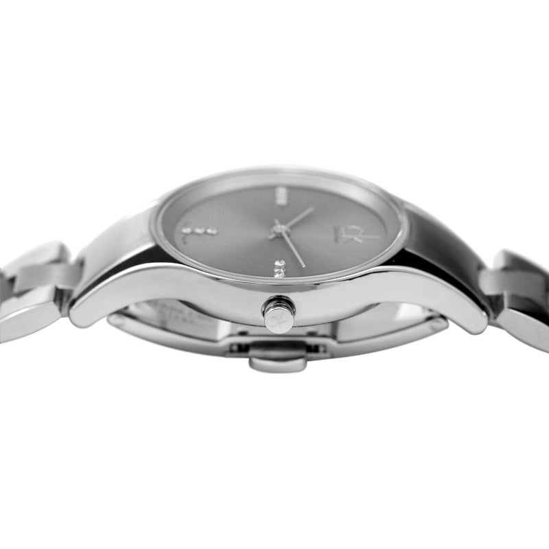 Side profile view of Calvin Klein Simplicity watch showing case and bracelet design