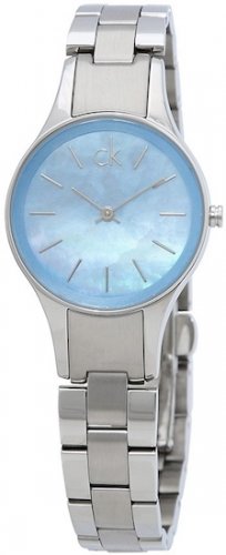 Calvin Klein K432314N Simplicity watch with blue mother of pearl dial and metal bracelet