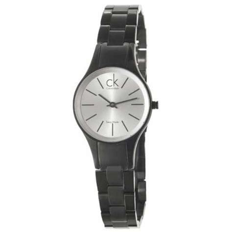 Calvin Klein Simplicity watch worn on wrist showing gunmetal steel band