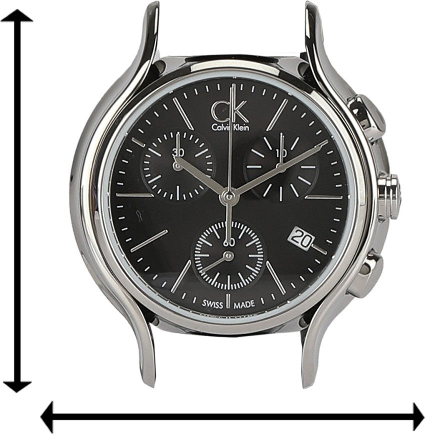Close-up of Calvin Klein Skirt K2U291C1 chronograph dial with three subdials and date window
