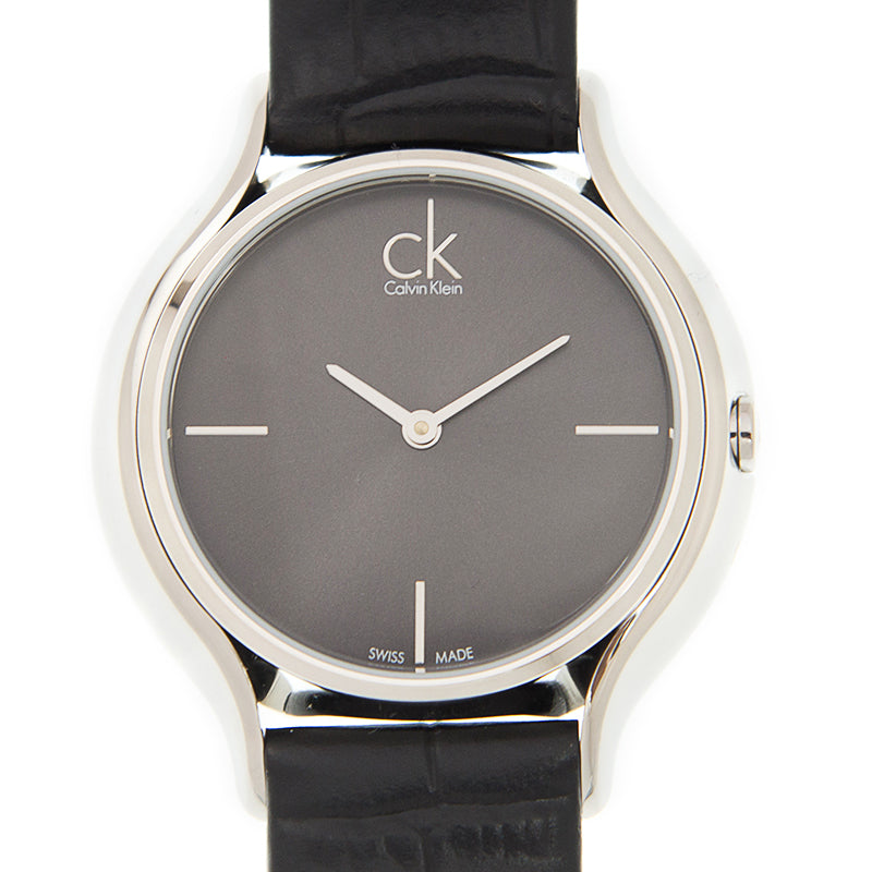 Calvin Klein Skirt K2U231C1 watch front view with minimalist black dial