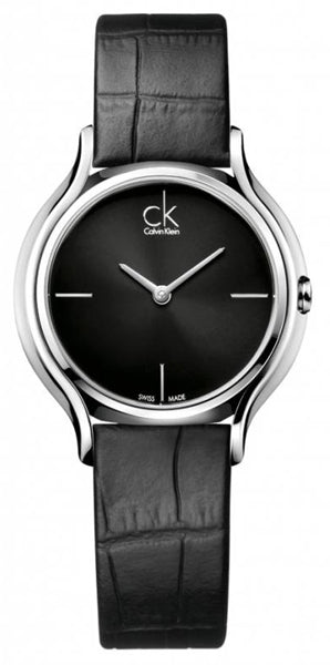 Calvin Klein Skirt women's watch with black dial and silver-tone stainless steel case