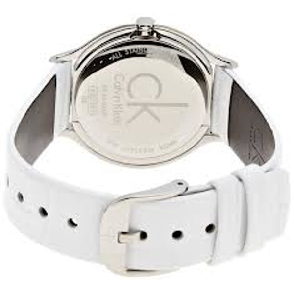 Calvin Klein Skirt watch caseback showing engraved Calvin Klein logo
