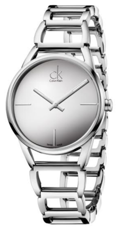 Calvin Klein Stately silver ladies watch with round dial and steel bracelet