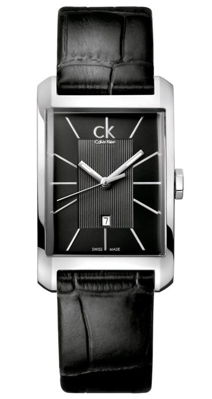 Calvin Klein Window K2M23107 ladies watch with anthracite dial and black leather strap