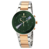 Citizen Chronograph GMT Eco-Drive Green Dial Men's Watch AT2244-84X - The Watches Men & Co