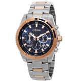 Citizen Chronograph Quartz Blue Dial Two-Tone Men's Watch AN8206-53L - The Watches Men & Co