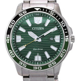 Citizen Eco-Drive Green Dial Stainless Steel Men's Watch AW1526-89X - The Watches Men & Co #4