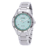 Citizen Marine Lady Crystal Eco-Drive Green Dial Watch FE6170-88L - The Watches Men & Co