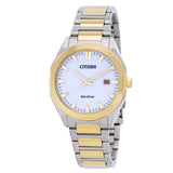 Citizen Octangle Eco-Drive White Dial Two-Tone Men's Watch BM7624-82A - The Watches Men & Co