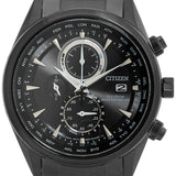 Citizen Perpetual Alarm World Time Chronograph GMT Black Dial Men's Watch AT8265-81E - The Watches Men & Co #4