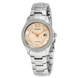 Citizen Silhouette Crystal Eco-Drive Pink Dial Diamond Ladies Watch FE1140-86X - The Watches Men & Co