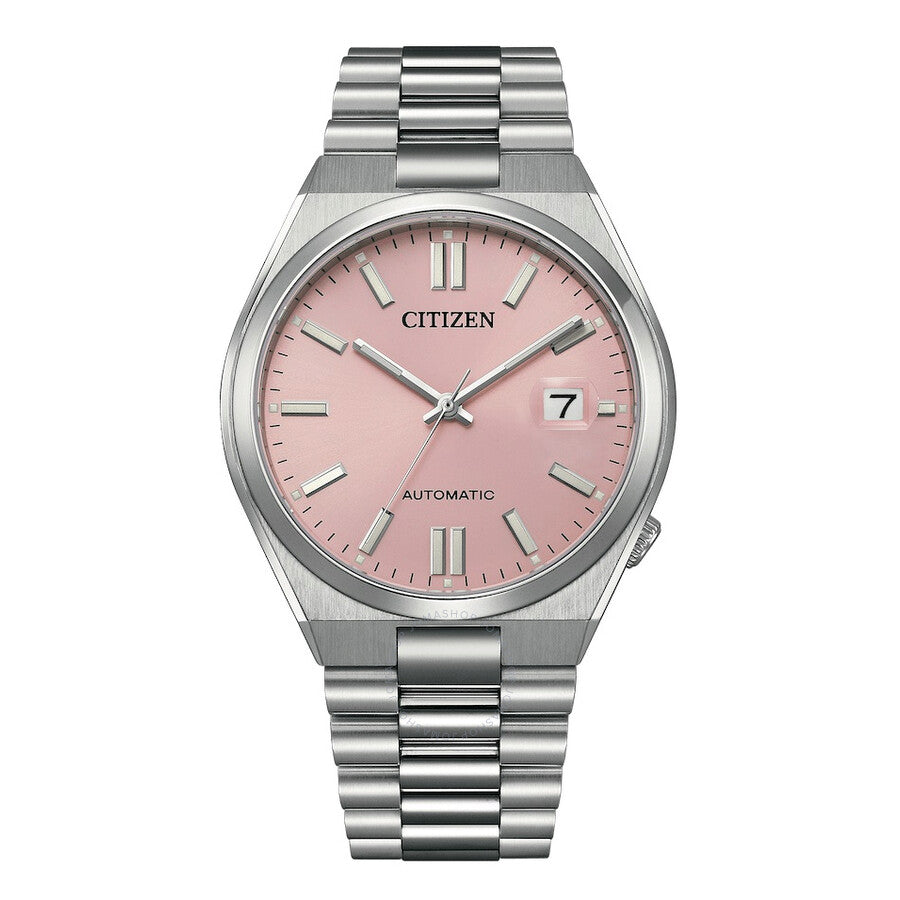 Citizen Tsuyosa Automatic 40mm watch with dreamy pink dial and stainless steel bracelet