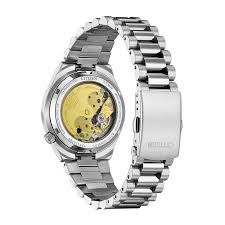 Citizen Tsuyosa automatic watch caseback with gold-tone movement decoration visible